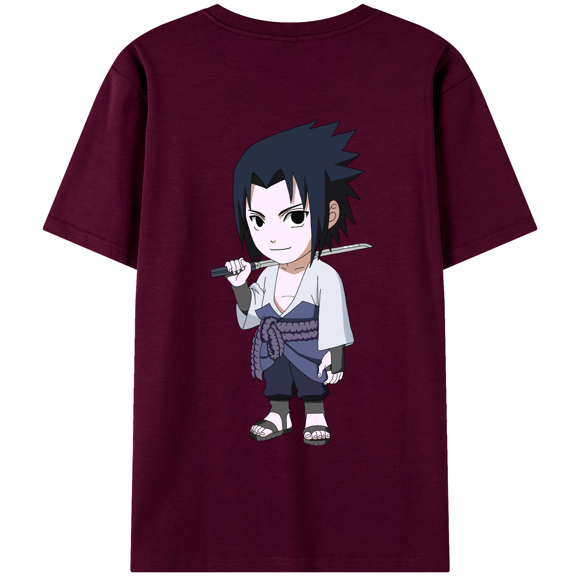 （画像用） NARUTO -ナルト- うちは サスケ Uchiha Sasuke レディース半袖Tシャツ(バックプリント)